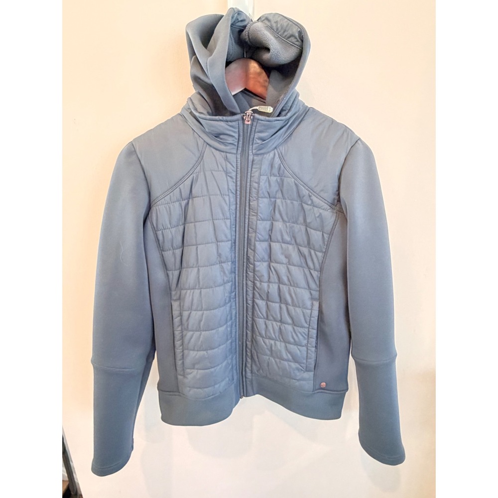Calia Carrie Underwood Jacket Women‎ M Gray Quilted Zip Hooded